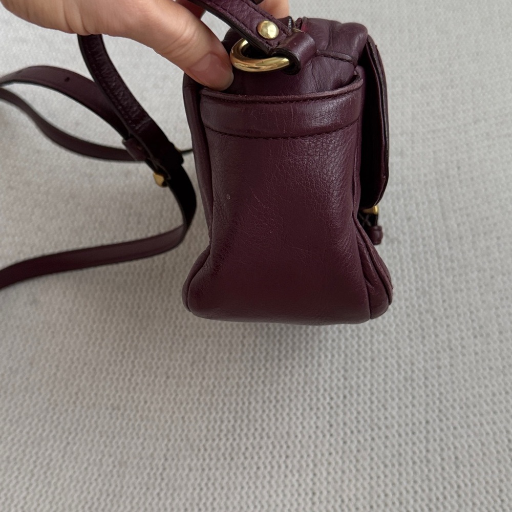 Vintage COACH Burgundy Leather Crossbody Bag - Picture 10 of 13